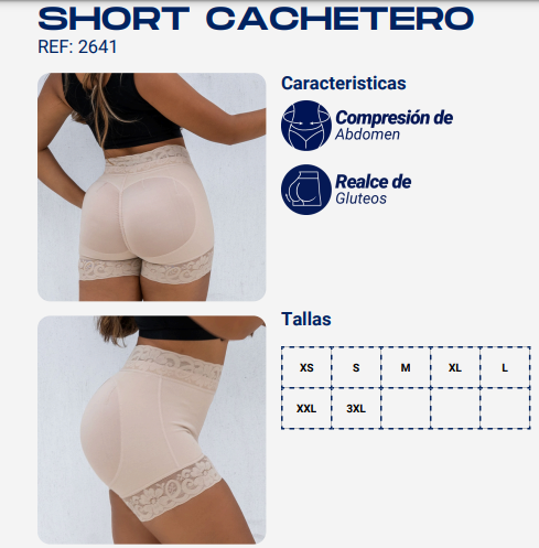 short cachetero faja ultrarealce